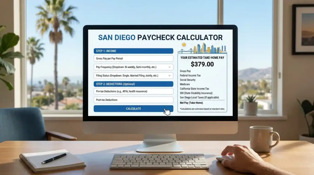 San Diego Paycheck calculator
