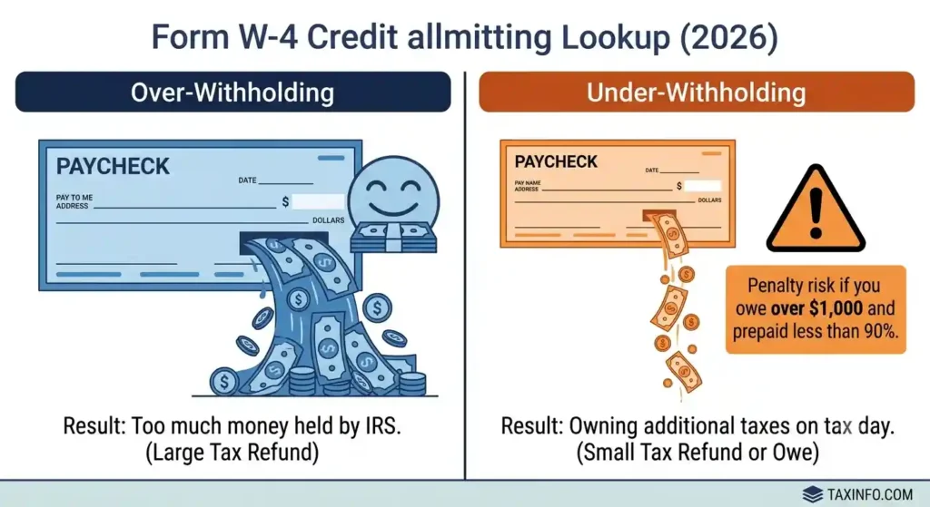 Comparison of over-withholding and under-withholding mistakes on a W-4
