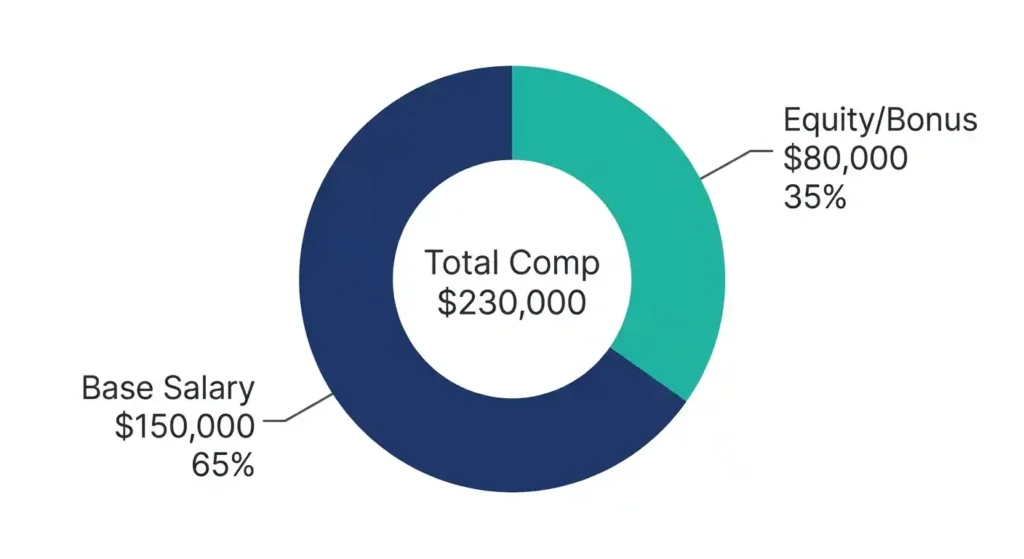 California software engineer total compensation, base salary vs equity breakdown, 2026