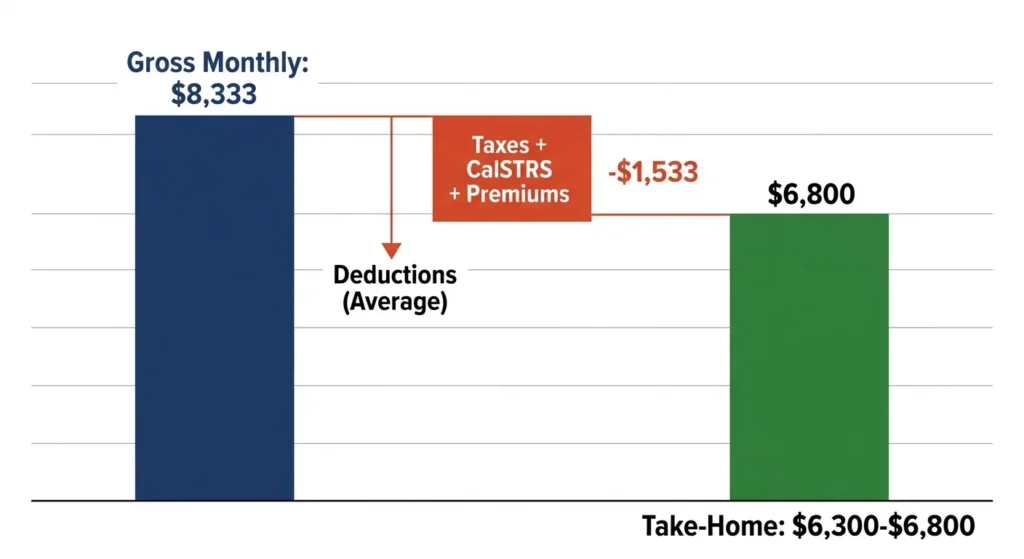 California teacher 0,000 salary gross versus take-home pay breakdown 2026